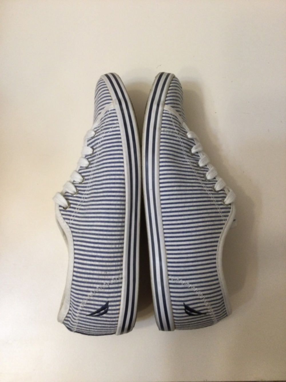 Nautica Lanyard Canvas Sneakers Women’s 7 US ( 38 EU) Blue White Striped Comfort - Picture 13 of 15